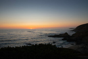 Dramatic Sunset over Ocean in Bodega Bay, CA