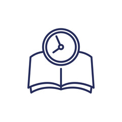 reading time line icon with a book