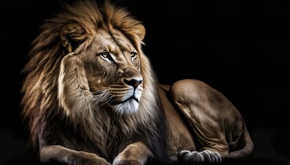Fototapeta na wymiar Beautiful works of creation, amazing animals that dazzle the eyes, isolated background lion