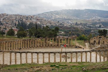 Fototapeta na wymiar Jerash Roman City, most well preserved Roman ruins close to Amman, Jordan