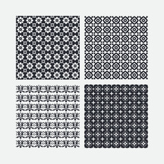 Set of Black and White Vector Design Patterns. Classic and Minimalistic Digital Paper. 