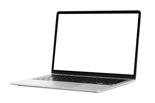 a modern laptop computer on the white background