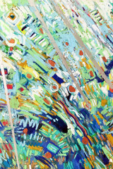 Artsy textures. Real artistic brush strokes close up. Modern abstract artwork. Light green, tender blue colors. Mental Health banner templates, Mental Balance poster. Artwork fragment — wallpaper.