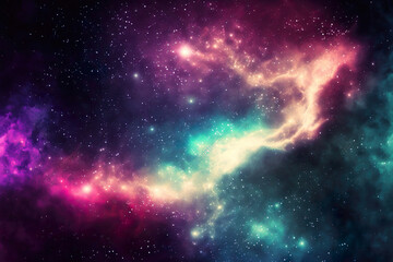 Naklejka premium Milky way galaxy with star and space dust in the universe for background. Generative AI.