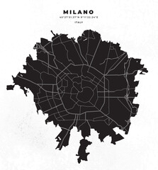 Fototapeta premium Milano city map vector poster flyer