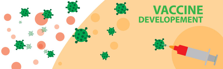 Hand Holding Syringe, Vaccine Injection, Virus Background, Prevention of Covid-19, Coronavirus Disease