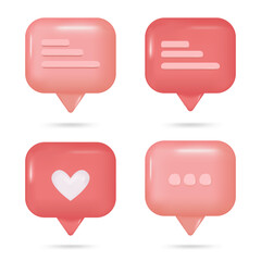 cute realistic 3d chat vector collection