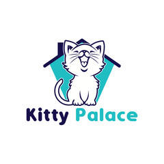 Kitty Palace with home vector logo design