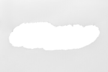 Torn white paper with shadow. Isolated