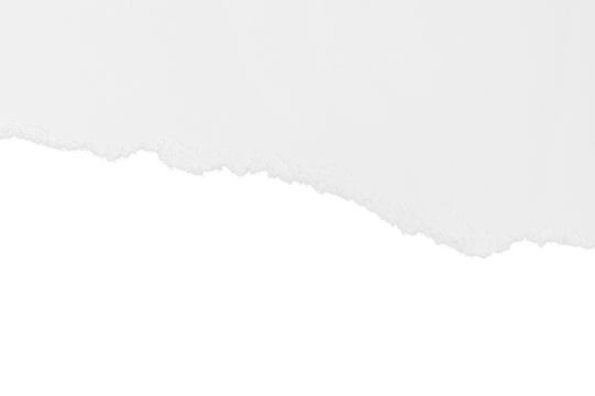 Torn white paper with shadow. Isolated