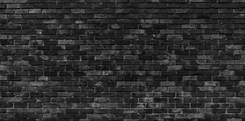 Fototapeta na wymiar Black brick wall texture for background