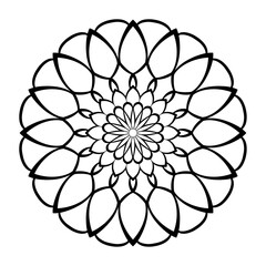 black and white flower isolated