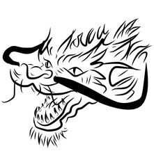 head of dragon line icon