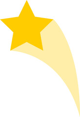 Yellow shooting star icon PNG