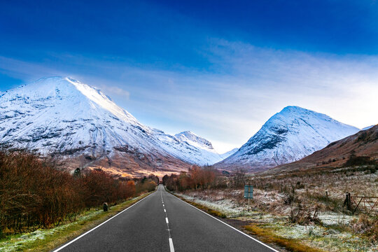 Glencoe in Scotland leading into the mountains