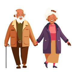 illustration of a couple walking