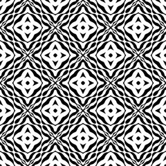 Vector geometric seamless pattern. Minimal ornamental background with abstract shapes. Black and white texture. Simple abstract ornament background. Dark repeat design for decor, fabric, cloth.