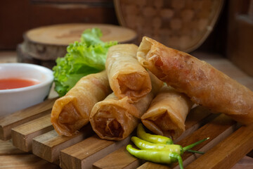 lumpia or lunpia is a typical snack from Java in Indonesia, in English it is often called spring rolls