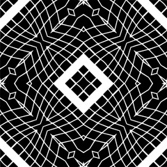 Vector geometric seamless pattern. Minimal ornamental background with abstract shapes. Black and white texture. Simple abstract ornament background. Dark repeat design for decor, fabric, cloth.