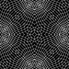 Vector geometric seamless pattern. Minimal ornamental background with abstract shapes. Black and white texture. Simple abstract ornament background. Dark repeat design for decor, fabric, cloth.