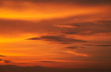 Fototapeta premium Beautiful colorful dramatic sky with clouds at sunset or sunrise. Abstract sky background