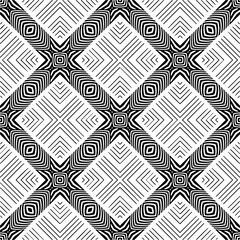 Vector geometric seamless pattern. Minimal ornamental background with abstract shapes. Black and white texture. Simple abstract ornament background. Dark repeat design for decor, fabric, cloth.