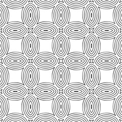 Vector geometric seamless pattern. Minimal ornamental background with abstract shapes. Black and white texture. Simple abstract ornament background. Dark repeat design for decor, fabric, cloth.