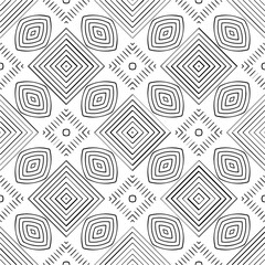Vector geometric seamless pattern. Minimal ornamental background with abstract shapes. Black and white texture. Simple abstract ornament background. Dark repeat design for decor, fabric, cloth.