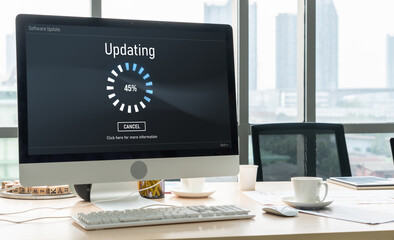Software update on computer for modish version of device software upgrade