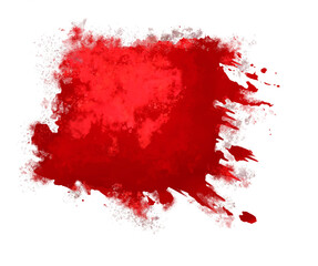 horror illustration abstract red paint splash, blood stain isolated on blank space.