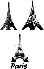 Logo, icon of the Eiffel Tower in Paris suitable for perfume, fashion, cheese, wine, tourism and other french production