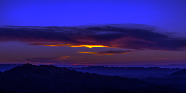 Sky at sunset above hills in Henry W. Coe State Park