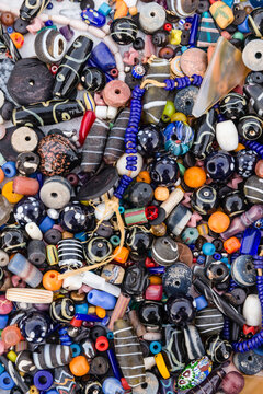 Top view of lots of miscellaneous beads