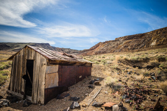 Remains of old building, Candelaria, Mineral County, Nevada, USA