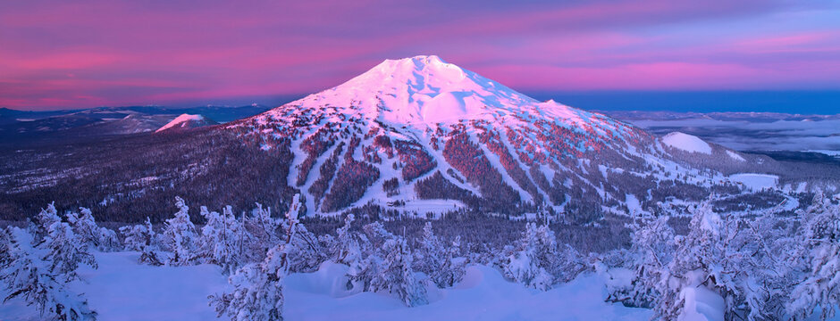 Mount Bachelor ski resort located in central Oregon about 20 miles from the town of Bend.