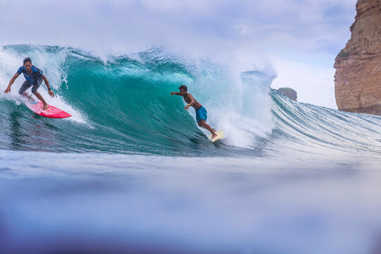 Surfer on a wave.