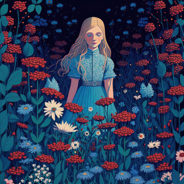 blue alice in wonderland