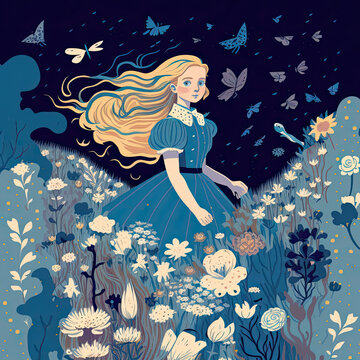 blue alice in wonderland