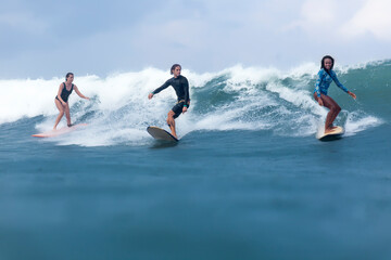 Young woman with surfboard,Bali,indonesia