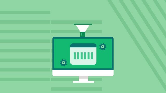 Sales funnel process generating website leads with content marketing strategy concept.