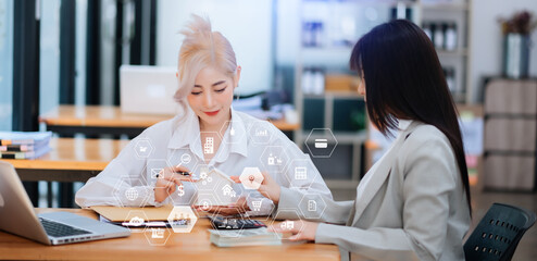 Signed the house buy a contract with the house sales agents. Buy or sell home concept. Happy in marketing signing contract of house