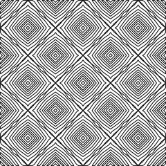 Obraz premium Monochrome ornamental texture with smooth linear shapes, zigzag lines, lace pattern.Abstract geometric black and white pattern for web page, textures, card, poster, fabric, textile.