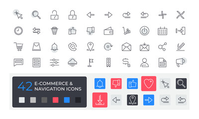 E-commerce & Navigation Icons 