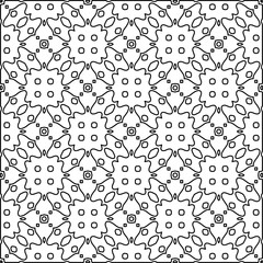 Monochrome ornamental texture with smooth linear shapes, zigzag lines, lace pattern.Abstract geometric black and white pattern for web page, textures, card, poster, fabric, textile.