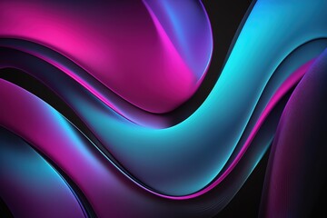 Fototapeta premium Illuminating Creativity: Abstract Fluid Holographic Iridescent Curved Wave in Dynamic Motion for Design Purposes