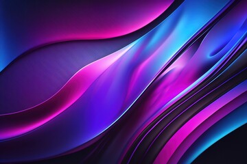 Fototapeta premium Futuristic Neon Vibes: Dynamic Holographic Iridescent Curved Wave in Motion