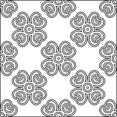 Monochrome ornamental texture with smooth linear shapes, zigzag lines, lace pattern.Abstract geometric black and white pattern for web page, textures, card, poster, fabric, textile.