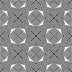  Monochrome ornamental texture with smooth linear shapes, zigzag lines, lace pattern.Abstract geometric black and white pattern for web page, textures, card, poster, fabric, textile.