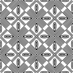  Monochrome ornamental texture with smooth linear shapes, zigzag lines, lace pattern.Abstract geometric black and white pattern for web page, textures, card, poster, fabric, textile.