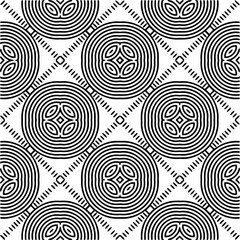  Monochrome ornamental texture with smooth linear shapes, zigzag lines, lace pattern.Abstract geometric black and white pattern for web page, textures, card, poster, fabric, textile.